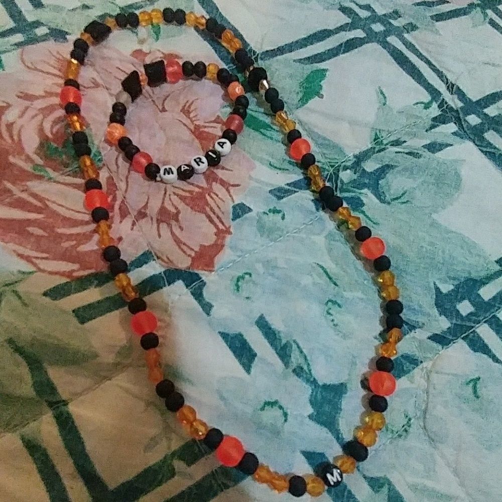Name bracelet and necklace sets